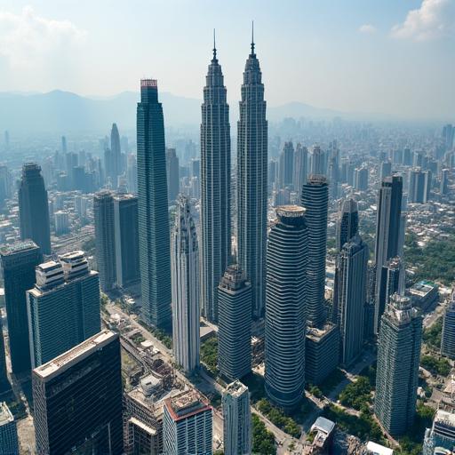 Pemandangan udara bangunan Kuala Lumpur